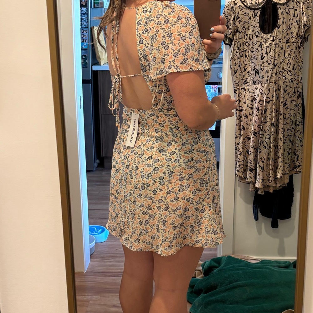 UO Spring Shower Chiffon Tie-Back Mini Dress - Picture 9 of 10